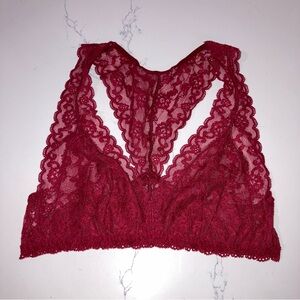Victoria’s Secret Red Lace Racerback Bralette - size S